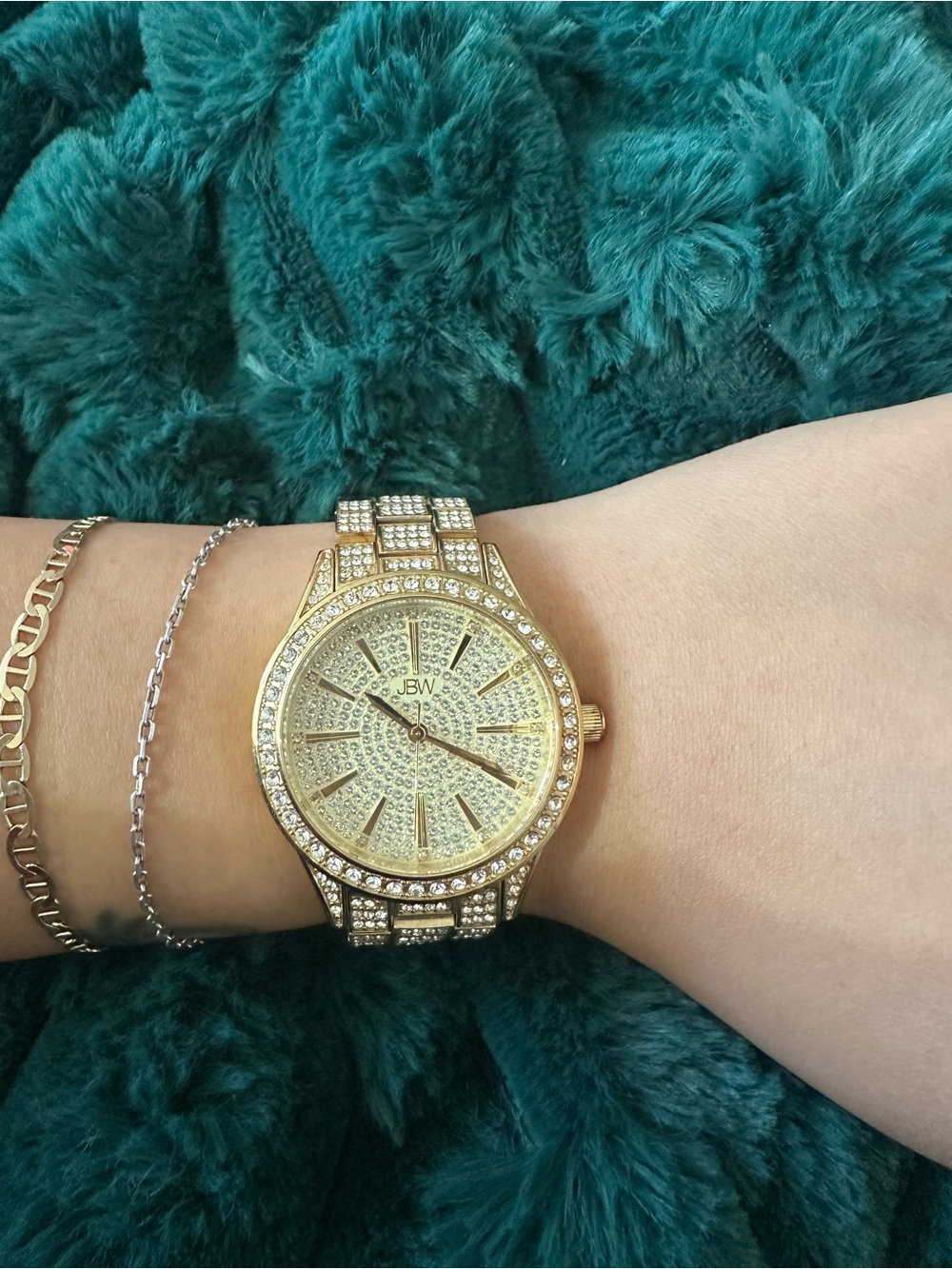 JBW Women's Gold Crystal Pavé Bracelet Watch